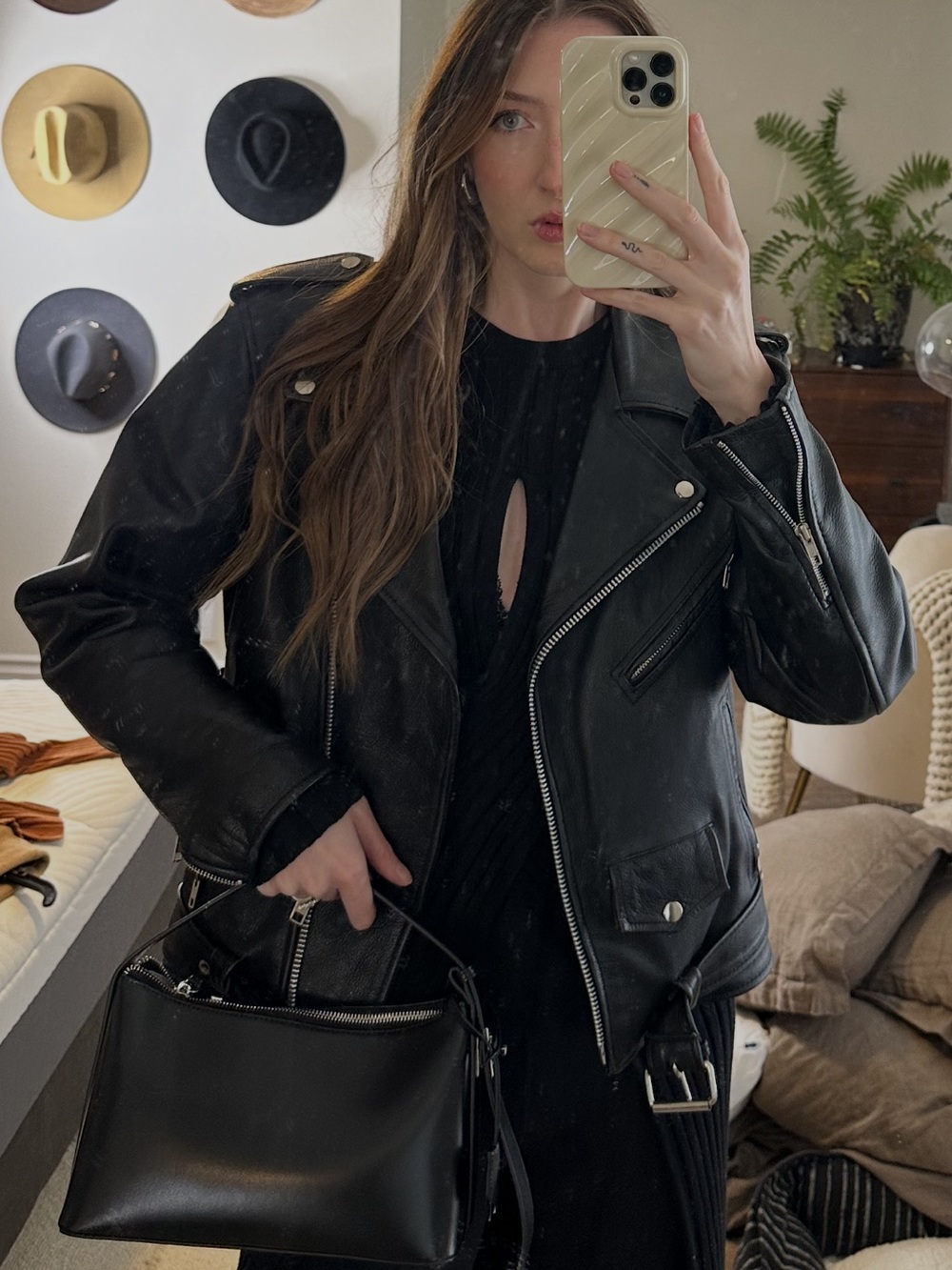 Unisex Oversized Leather Motorcycle Jacket